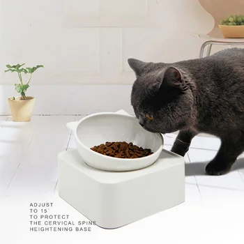 

Pet Bowl Plastic Tilt Multi-angle Adjustment Neck Support Automatic Feeding Drinking Water Dog Cat Household Pet Supplies