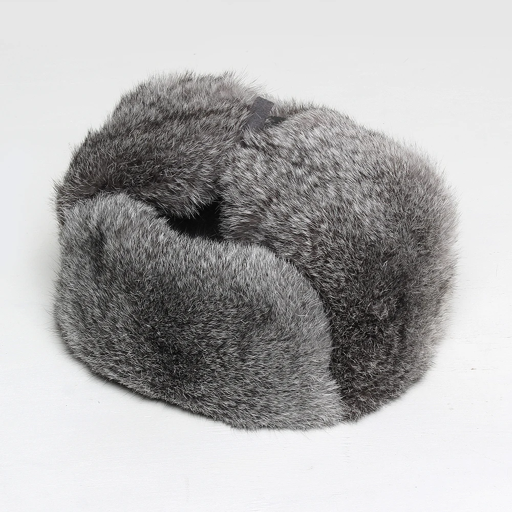 Winter women's natural rabbit fur hats lady 100%genuine real rabbit fur caps brand fashion real Leather hats retail wholesale
