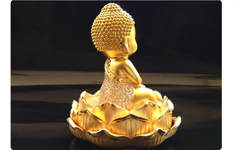 Stick-on Crystals Tathagata Car Decoration Stick-on Crystals Small Buddha Car Interior Trim Supplies Alloy Buddha Perfume Seat W