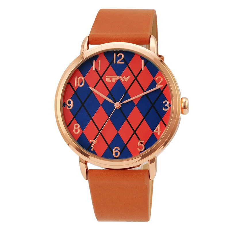 

the most fashion diamond dial lady watch fashion watch brown strap geometric figure arabic numbers watch chic style for women