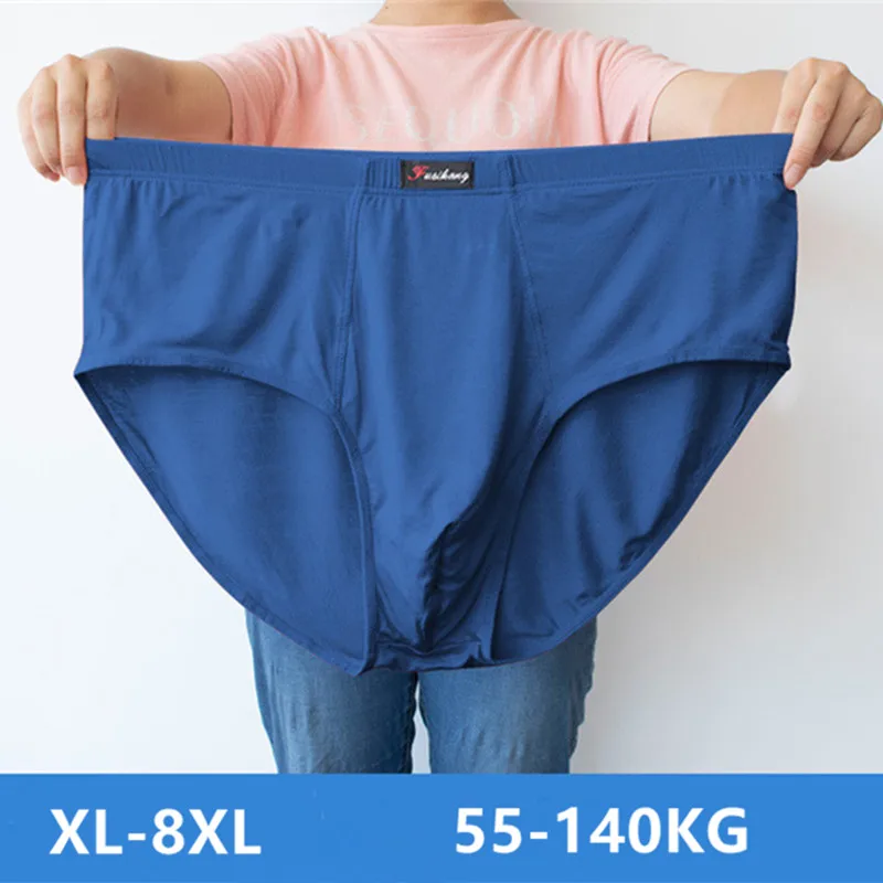 Mens Underwear Modal High Waist Plus Size Oversized 6XL 7XL 8XL