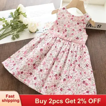 

Girls Dress Spring Summer New Lovely Casual Costume Children Clothing 2 8Y Kids Girl Princess Dresses Floral Sweet Dress