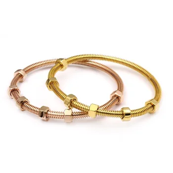 

Men's and women's titanium steel jewelry bracelet Titanium steel screw rotating lucky jewelry Valentine's Day present