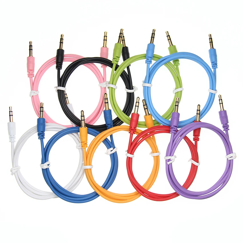 1m 3 5mm Audio Cable Jack Speaker Line Aux Cord For iPhone Samsung S8 Car Headphone Xiaomi Redmi 4X 100pcs