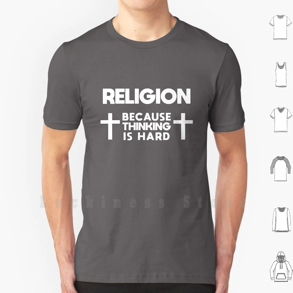 Религия потому что мышление твердое! Мужская хлопковая футболка Atheist с защитой от