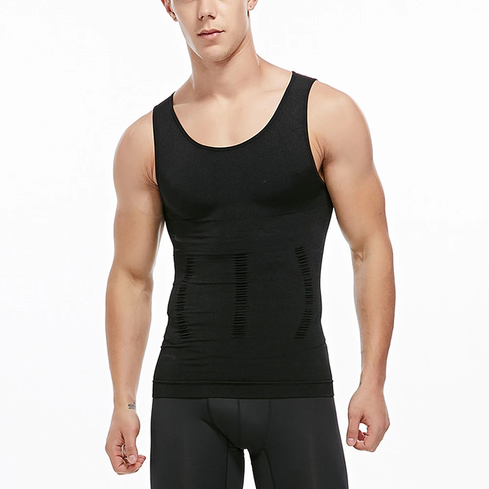 Seamless Men's Vest Shader Body Seamless Men's Vest To Tighten The Belly Shaping Top U-shaped Corset Vest