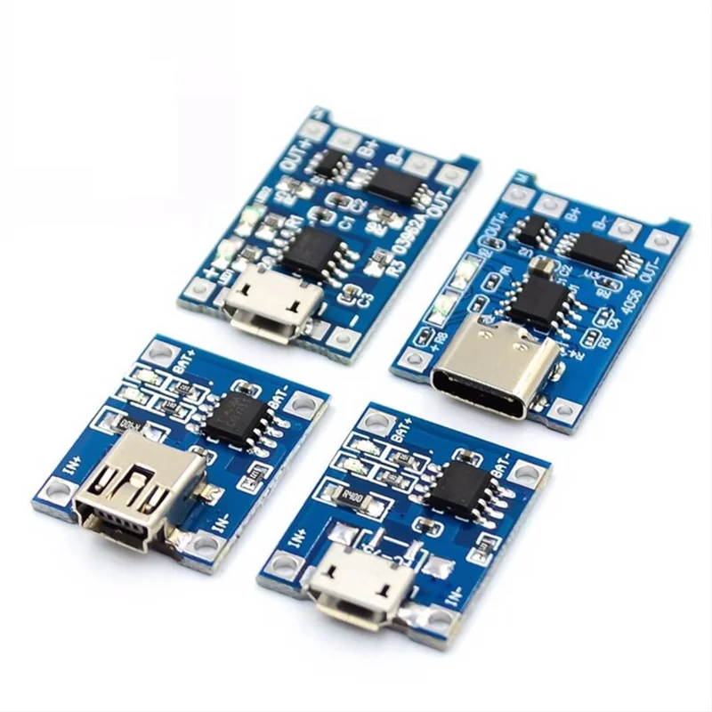 미니 마이크로 Type-c USB 5V 1A 18650 TP4056 보호 기능이 있는 리튬 배터리 충전기 모듈 충전 보드 이중 기능 1A 리튬 이온