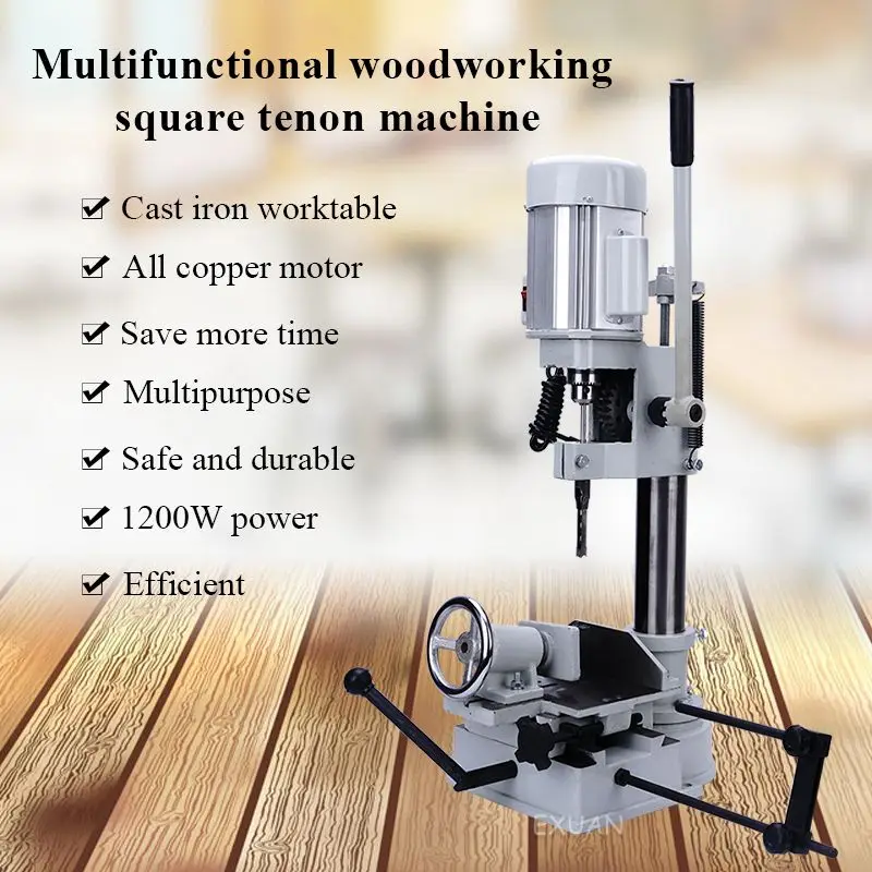 

1200W Woodworking Tenoning Machine Solid Square Wood Hole Opener Machine Electric Hole Drilling Mortise Machine