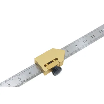 

Brass Steel Ruler Positioning Block Line Locator Stop Block + 300mm Steel Ruler