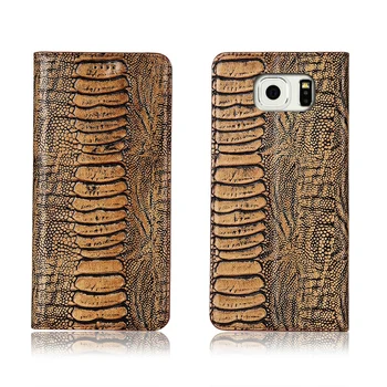 

Ostrich foot pattern genuine leahther phone bag for Samsung Galaxy S6 Edge phone case for Samsung Galaxy S6 Edge Plus flip cover