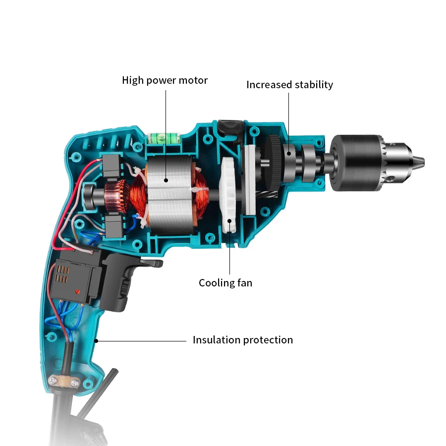 

Electric Drill Power Tools Multi-function Impact Drill Set Electric Drill Hammer Multifunction Durable