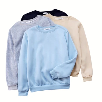 

Winter New Solid Color Clothes Loose Women Sweatshirt Thick Round Neck Lazy Wind Long-sleeved
