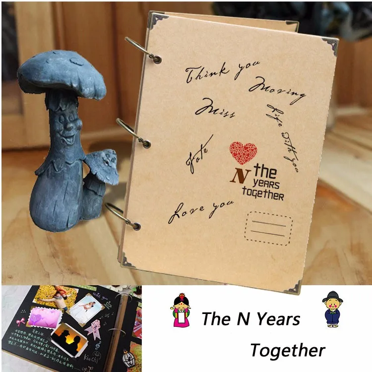 Craft Card Album4 Винтажный DIY альбом для скрапбукинга с отрывными листами, сделай сам, ручная работа, бумага для рукоделия, книга для памяти ребенка, фотоальбом для влюбленных, подарки на свадьбу, день рождения - Цвет: Craft Card Album4