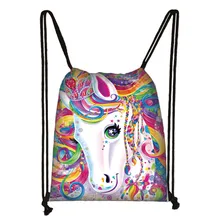 Милая сумка с принтом единорога, Женская дорожная сумка, повседневный рюкзак для девочек, детские сумки для хранения
