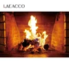 Laeacco Fire Logs Brick Wall Fireplace Room Decro Portrait Photographic Backdrops Photozone Backgrounds Photocall For Photophone ► Photo 2/6