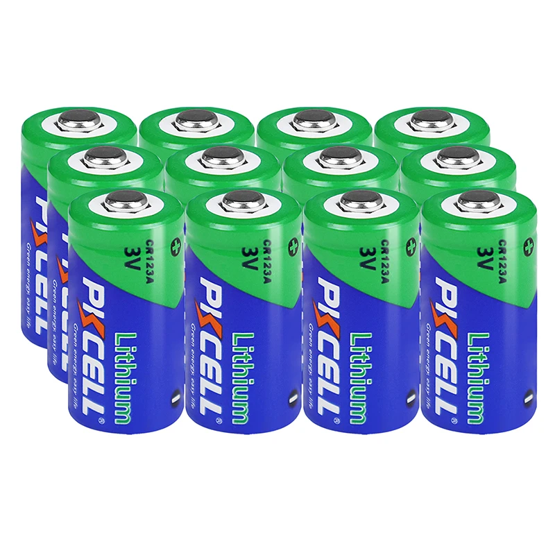 12 Pz Pkcell Cr123A 3V Batteria Al Litio Cr123 2/3A Batteria 16340 Cr 123 Cr17335 Cr17345 123A 3V Batterie Primarie