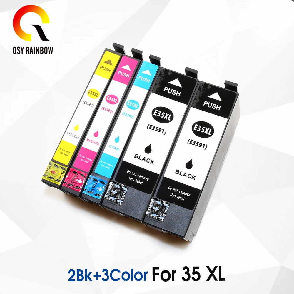 T35XL 35XL 2BK + 3 цвета T3591 t3591 T3592 совместимый для 4730DTWF 4740DTWF принтер 5 шт. 35xl | Компьютеры и