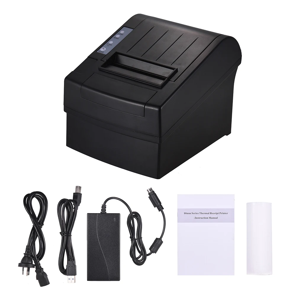 

80mm Wireless Wifi Thermal Receipt Printer Compatible with ESC/POS Commands Bill Ticket High Speed Printing Auto Cutter USB