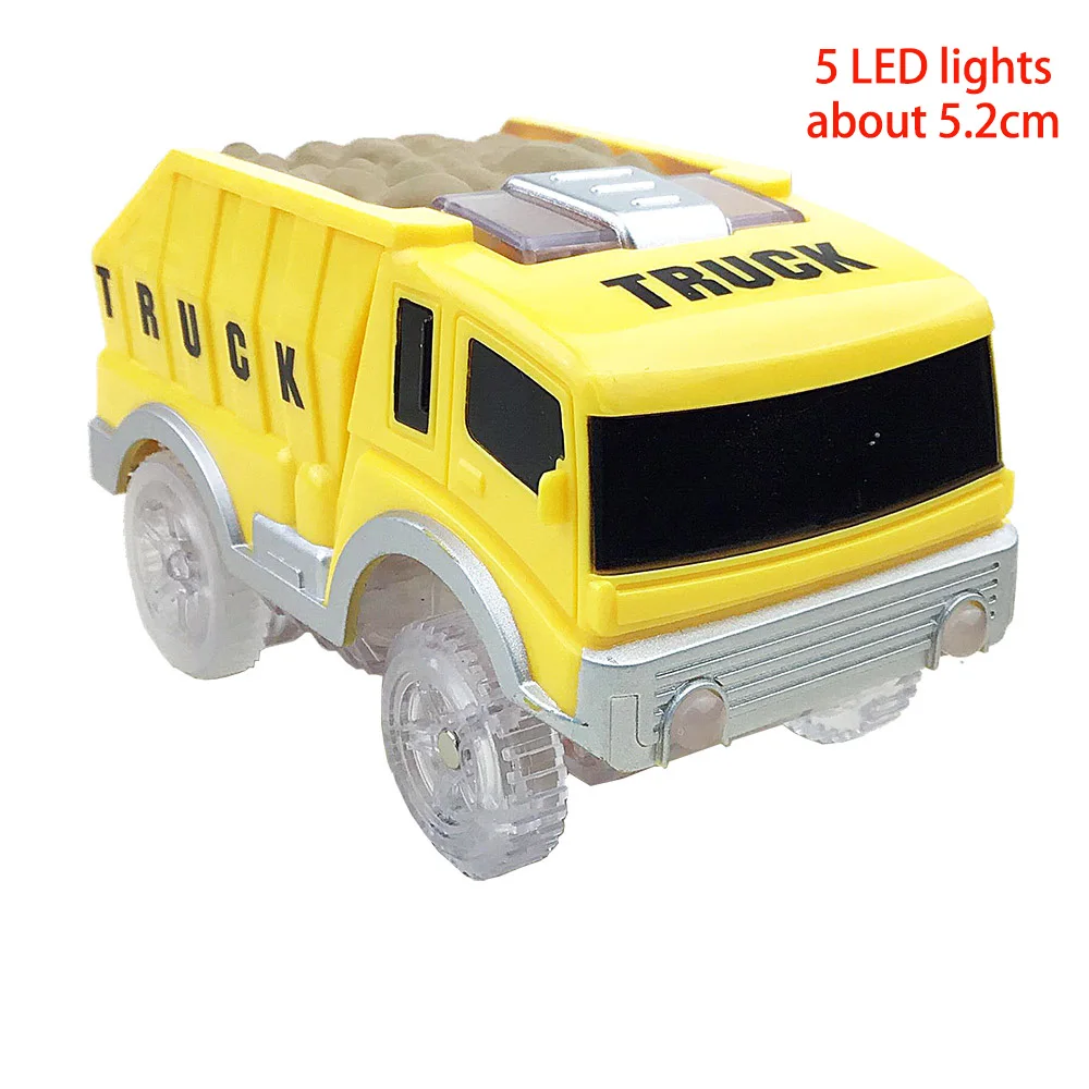 4.4-5.4cm Magic Electronics LED Car Toys With Flashing Lights Educational Toys For Children Birthday Party Gift Play With Tracks 36