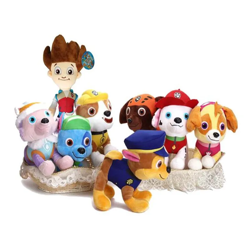 

8 Pcs/Set Paw Patrol Dog Puppy Chase Marshall Captain Ryder 30 CM Stuffed Doll Plush Toys For Children Gifts