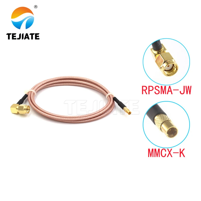 1PCS TEJIATE Adapter Cable MMCX To RPSMA Type MMCX-K Convert RPSMA-JW 8-90CM 1M 1.5M 2M Length Connector RG316 Wire
