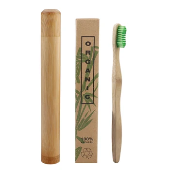 

2in1 bamboo charcoal Toothbrushes Oral Care Antibacterial Tooth Brush with bamboo toothbrush Travel case wood Storage Box