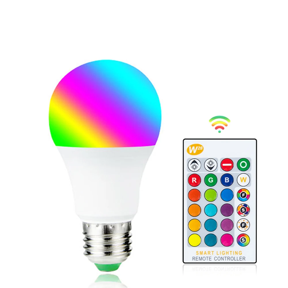 220 В 110 E27 RGB светодиодный светильник 15 Вт 10 5 лампада цвет сменная Светодиодная