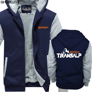 

New shubuzhi Men Cotton winter thick hoodies Transalp hoodie For Motorcycle Fans Motorcycle retro brand warm coat sbz1337