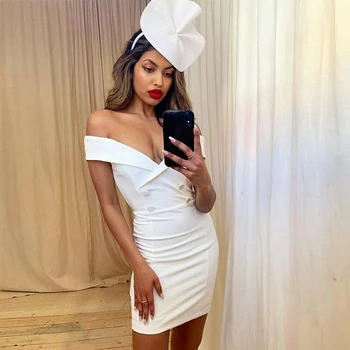 

ADYCE New Summer Off Shoulder Bandage Dress Women Sexy Short Sleeve Bodycon Club Dress Celebrity Evening Party Dress Vestidos