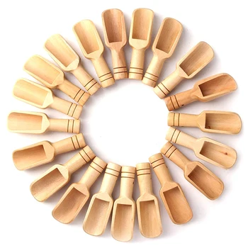 

20 Pieces Mini Wooden Spoon Mini Bath Salt Spoon Wooden Candy Spoon Laundry Powder Spoon Set Baby Spoon