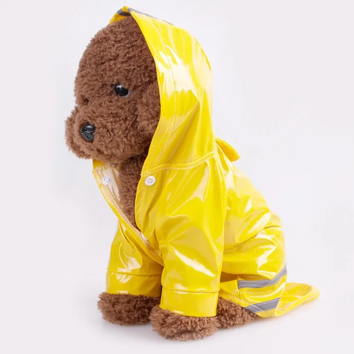 S-XL Pu Dog Raincoat Puppy Pet Hoody Waterproof Jackets PU Raincoat for Dogs Cats Apparel Cloth Wholesale Outdoor Dog Clothes