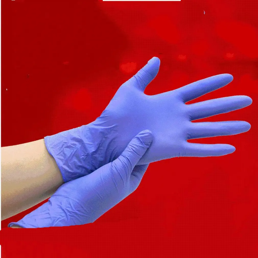 

100PCS Nitri Disposable Gloves Latex Medical Work Rubber Latex Gloves For Universal Influenza and Bacteria prevention Fast Ship
