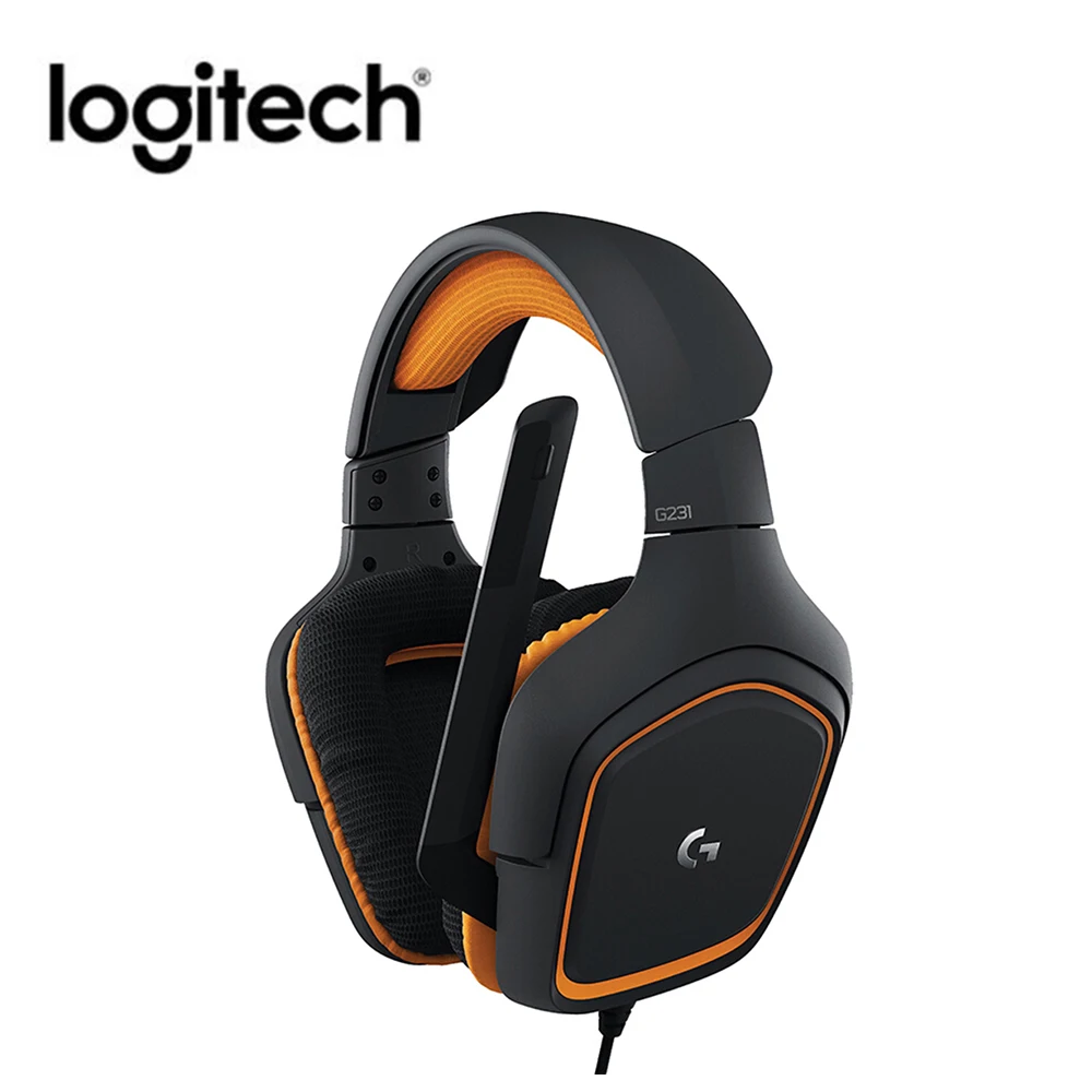 

Logitech G231 3.5mm Wired Gaming Headphone Line Control Stereo Headset Over-Ear Earphone with Microphone professional Headphone