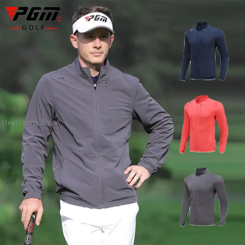 

Pgm Men Golf Clothes Waterproof Coat Windbreaker Male Autumn Zipper Long Sleeve Jacket Man Windproof Soft Golf Sportwears M-XXL