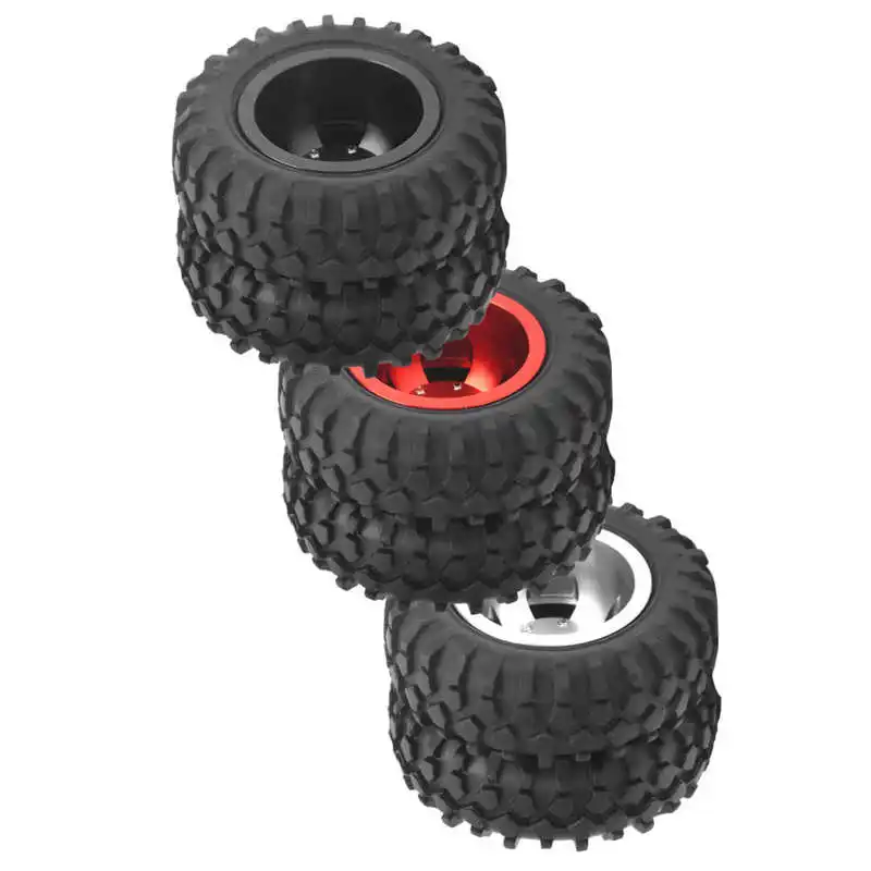 2 개/몫 RC 후면 트윈 타이어 휠 55mm 직경 WPL D12 1/10 원격 제어 트럭 D12-010 알루미늄 합금 + 고무 타이어