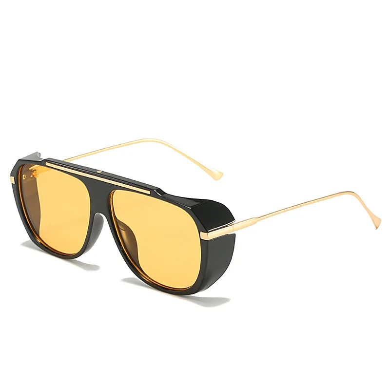 Gafas de sol con montura grande para hombre y mujer, lentes de sol unisex con montura grande, de y Metal, la moda, con degradado, Uv400|De los hombres gafas de