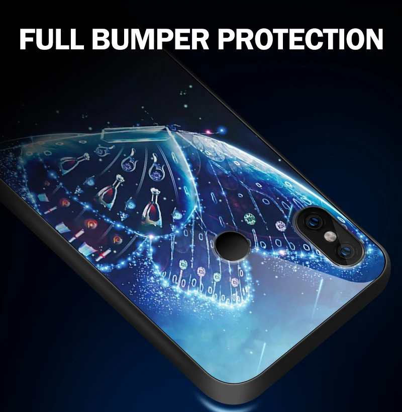 Чехол из закаленного стекла для Xiaomi 5X6X8 9 SE A1 A2 Lite Capa для Redmi Note 4x 5A 6 7 Pro Prime жесткий бампер с принтом киска Coque