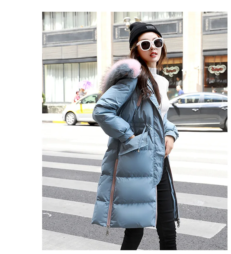 Factory Winter Hcnl18133 with Genuine Fur Collar Korean-style Women's Fashion Hooded down Jacket