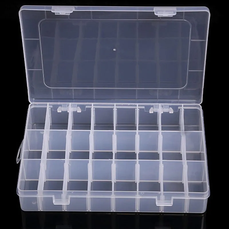 Transparent 10/15/24 Grid Storage Box Organizer Case Cajas Organizadora Storing Plastic Box Jewelry Beads Pill Screw Organizador