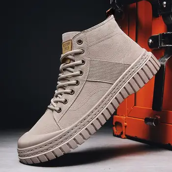 

2020 winter men leather boots new fashion autumn boy casual shoes trend short motorcycle Martin boots