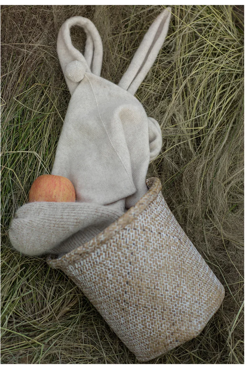 [DEAT] Women Scarf Beige Knitting Fishermen Hat New Round Dome Temperament Fashion Tide All-match Spring Autumn 13E877