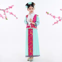 Китайская традиционная детская одежда; древний костюм Infanta; Одежда для танцев; милое платье для девочек в стиле династии Цин;
