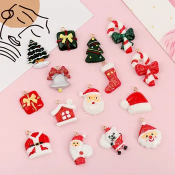 

Resin Christmas Charms Pendants Flatback For DIY necklace earring keyring Jewelry Making Accessories