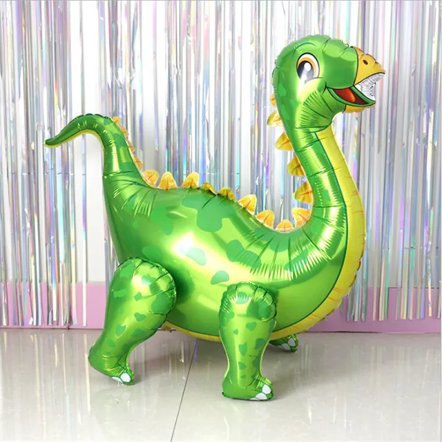 1 Large 4D Walking Dinosaur Foil Balloon Boy Animal  Children Dinosaur Birthday Forest Party Decoration Purple