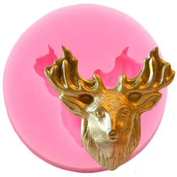 

Deer Head Silicone Mold DIY Christmas Cupcake Topper Fondant Cake Decorating tools Candy Polymer Clay Chocole Gumpaste Mould
