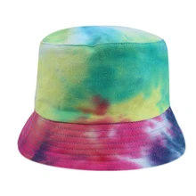 WZCX Tie Dye, модная новинка, Корейская версия, рыбацкая шляпа, весна-осень, градиентный цвет, повседневная Кепка с плоским верхом, женская шапка