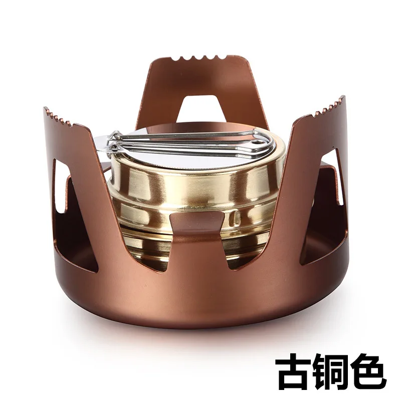 Coppery Открытый спиртовая Печь Портативный набор Кемпинг чай Сверхлегкий спиртовая печь Огонь Клен Кемпинг горелки из нержавеющей стали Пешие прогулки - Color: Coppery
