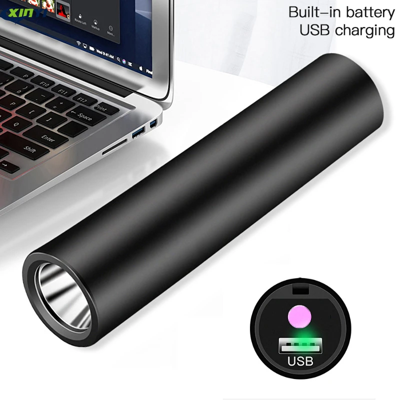 Миниатюрный светодиодный фонарик с USB подзарядкой водонепроницаемый стильный