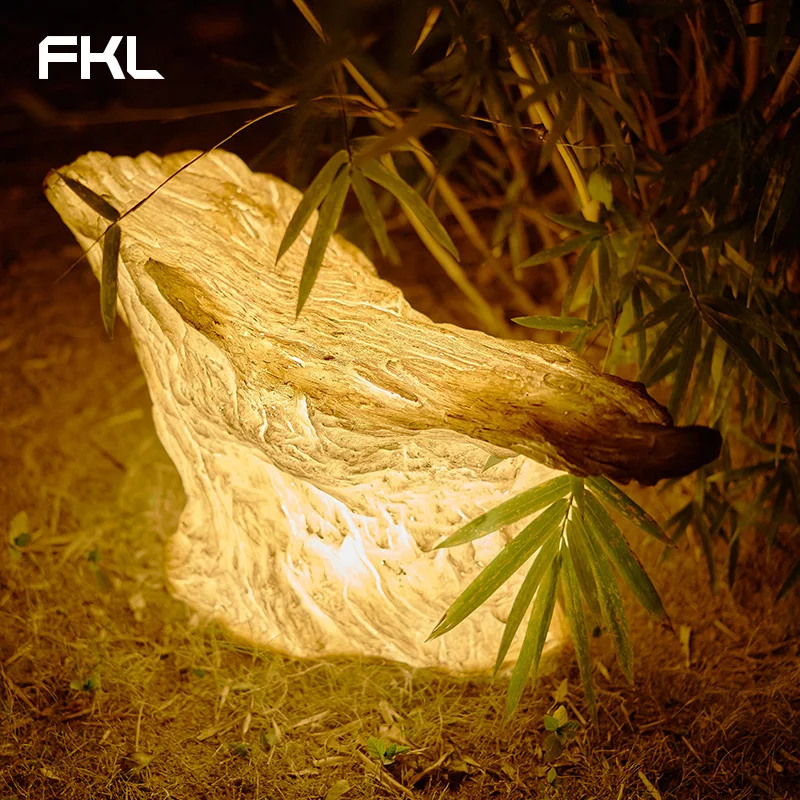 

FKL Outdoor landscape light waterproof creative park resin simulation stone tree root decoration atmosphere courtyard lawn lamp