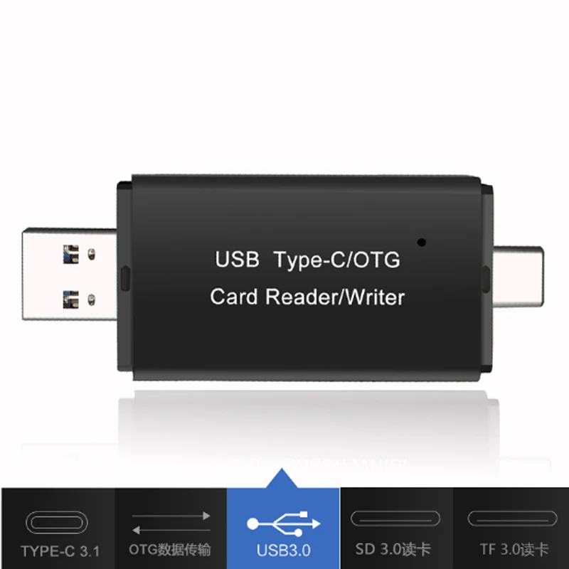 SD Card Reader USB 3.0 OTG Micro USB Type C Card Reader Lector SD Memory Card Reader For Micro SD TF USB Type-C OTG Cardreader